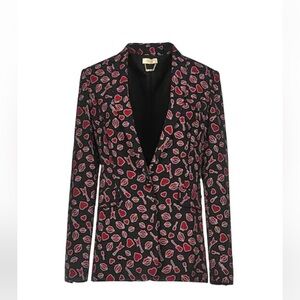 Liu Jo Jackets & Coats Red/Black Print Blazer - Made In Italy Size S -
